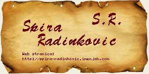 Spira Radinković vizit kartica
